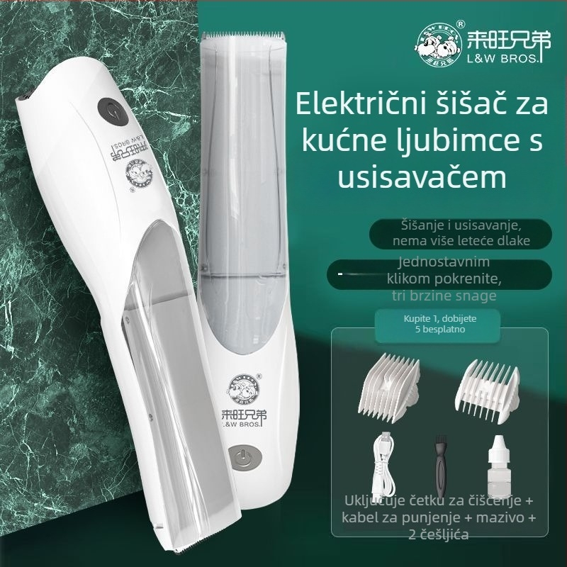 Električni kliper za pse Braid Night Pet — usisava dlaku, profesionalne kvalitete, 3 brzine podesive