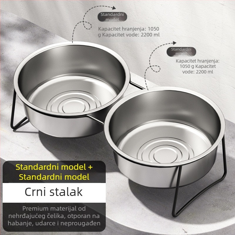 Posuda za pse od nehrđajućeg čelika, otporna na prevrtanje, sporo hranjenje, dizajn 2-u-1