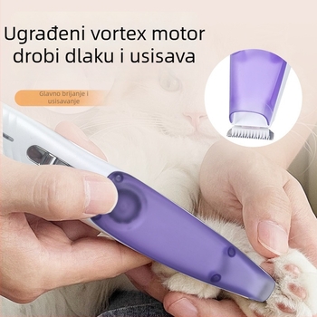 Električni trimer za šape kućnih ljubimaca - punjiv, s integriranim usisivačem, niska buka, za mačke i pse