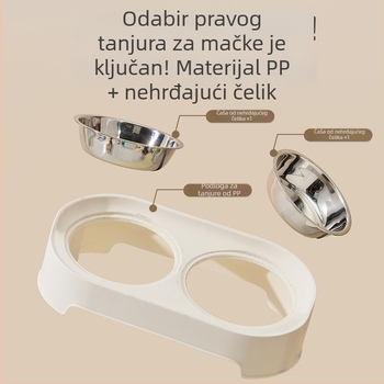Mačja zdjela s dvostrukim odjeljcima, PP materijal, podrijetlo Taizhou, set automatskog hranjenja