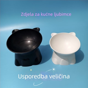 Plastična uspravna posuda za hranjenje mačaka s visokim vratom, sprječavanje prevrnuća, ručno hranjenje