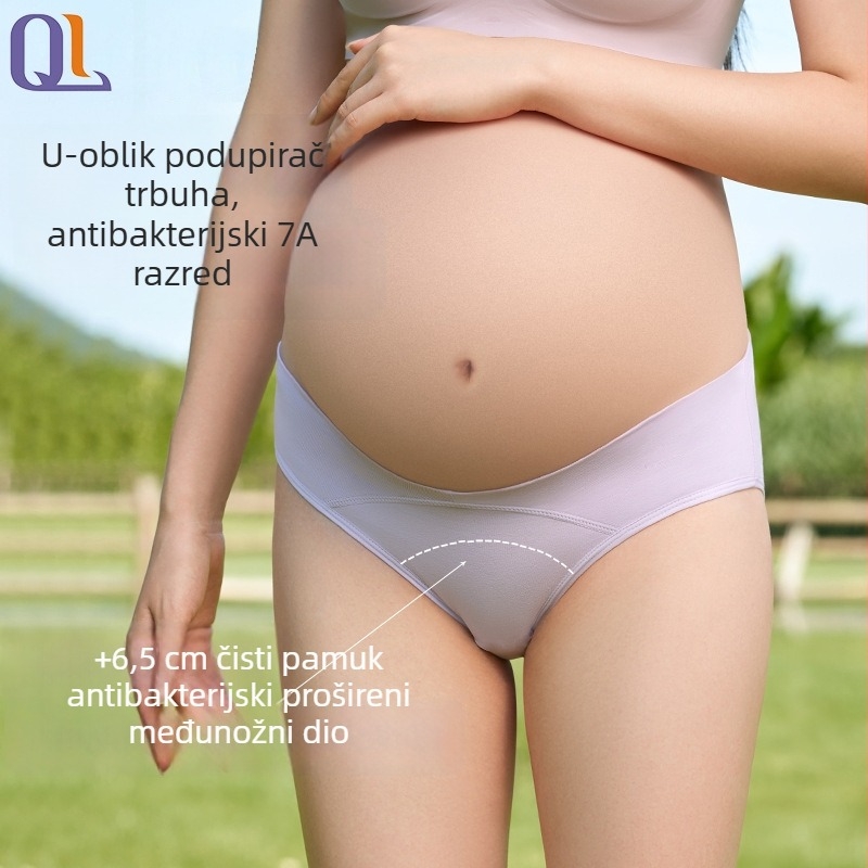 Trudničko rublje s podrškom za trbuh, pamuk, prozračan, antibakterijski, za drugi i treći trimester
