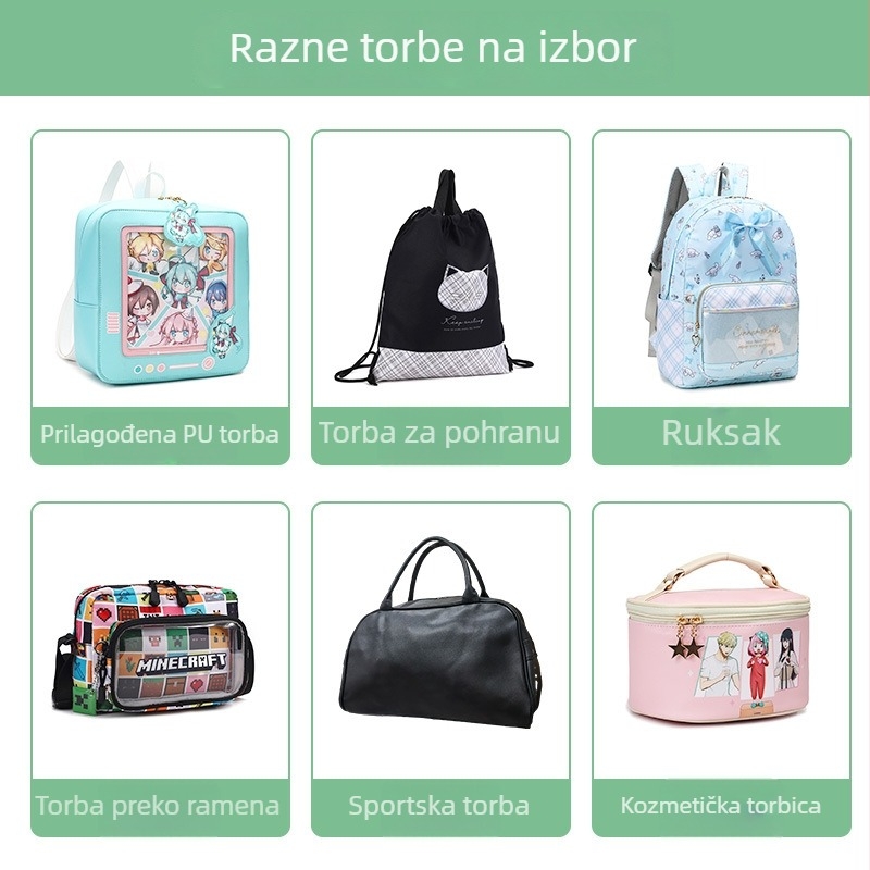 Prilagodljiva četvrtasta torbica za šminku, PU koža i poliester, kompaktna mala torbica za žene
