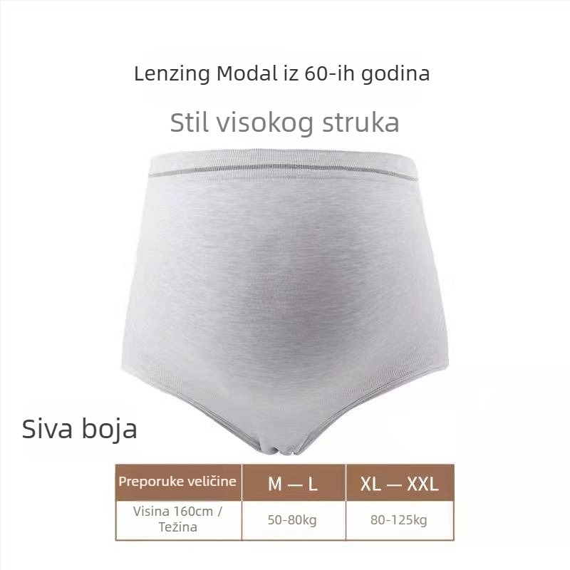 Trudničko donje rublje s visokim strukom, modalna tkanina, pamukova podstava, antibakterijsko