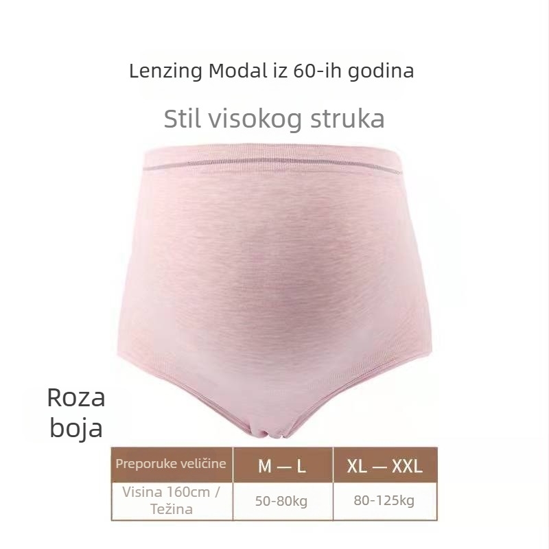 Trudničko donje rublje s visokim strukom, modalna tkanina, pamukova podstava, antibakterijsko