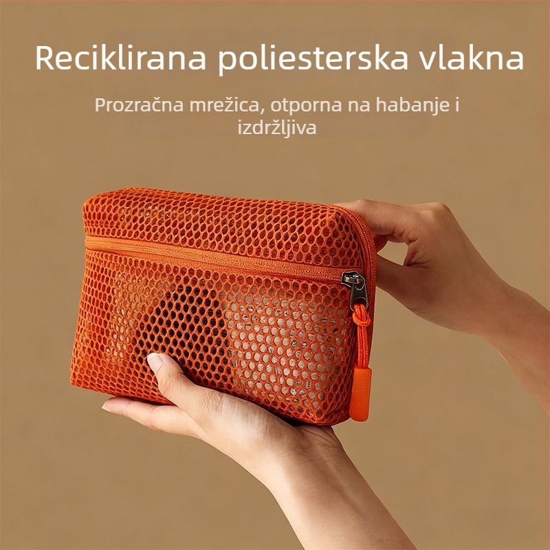 Kozmetička torbica od najlona i mreže, kubni oblik, model dj-211, višenamjenska, za putovanja