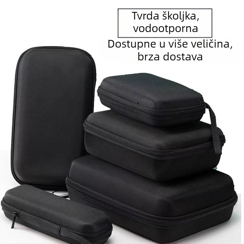 Univerzalna višenamjenska torbica za punjače i power banke, veliki kapacitet, čvrsto kućište, otpornost na prašinu i padove