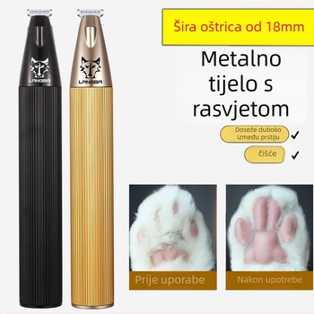 Trimer za dlaku kućnih ljubimaca sa širokom reznom glavom – Wolf Master, metalni, za mačke i pse (lice, uši, oči, šape)