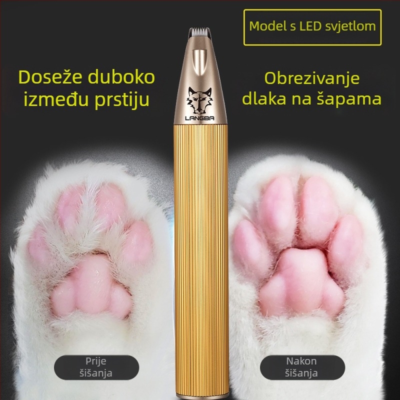 Trimer za dlaku kućnih ljubimaca sa širokom reznom glavom – Wolf Master, metalni, za mačke i pse (lice, uši, oči, šape)