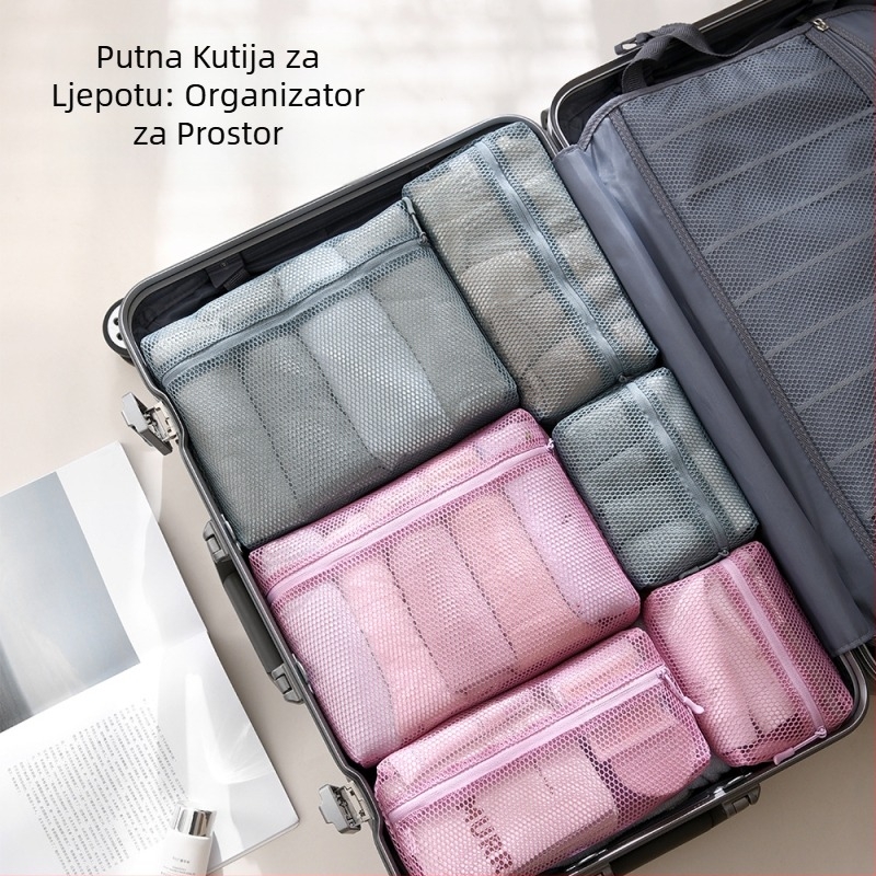Torba za kozmetiku za pohranjivanje - prozirna mreža, kubična (Poliester; Višenamjenski; Putovanja; Pohrana u kupaonici)