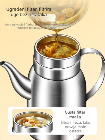 Posuda za ulje od 316L nehrđajućeg čelika za kuhinju, prehrambena kvaliteta, automatsko otvaranje i zatvaranje