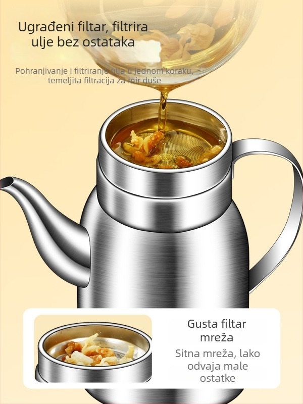 Posuda za ulje od 316L nehrđajućeg čelika za kuhinju, prehrambena kvaliteta, automatsko otvaranje i zatvaranje