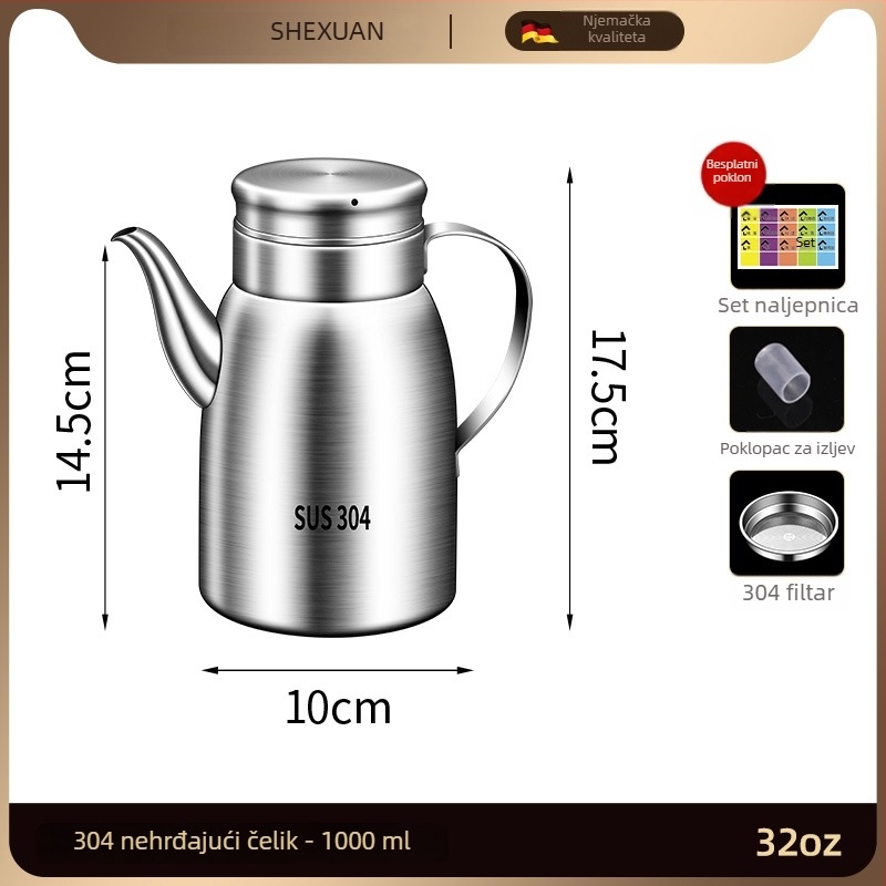 Posuda za ulje od 316L nehrđajućeg čelika za kuhinju, prehrambena kvaliteta, automatsko otvaranje i zatvaranje