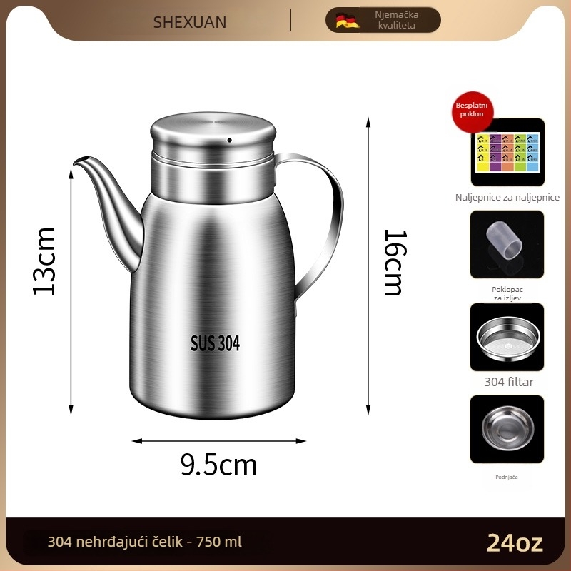 Posuda za ulje od 316L nehrđajućeg čelika za kuhinju, prehrambena kvaliteta, automatsko otvaranje i zatvaranje