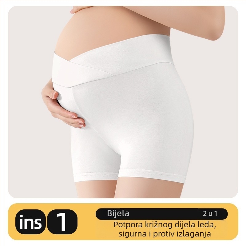 Trudničke leggings s visokim strukom, prozračna viskoza, V-oblik presjeka, unutarnja pamučna podstava