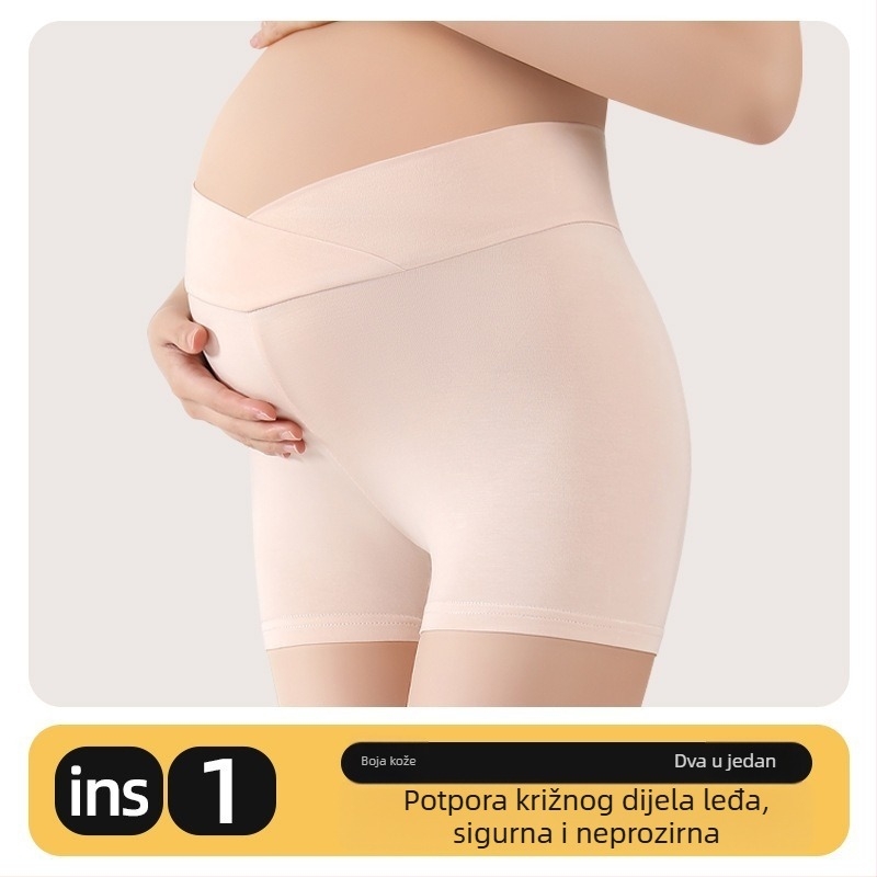 Trudničke leggings s visokim strukom, prozračna viskoza, V-oblik presjeka, unutarnja pamučna podstava