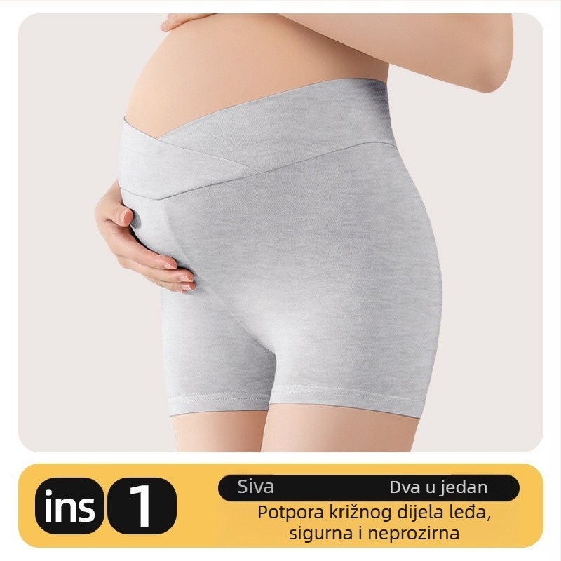 Trudničke leggings s visokim strukom, prozračna viskoza, V-oblik presjeka, unutarnja pamučna podstava