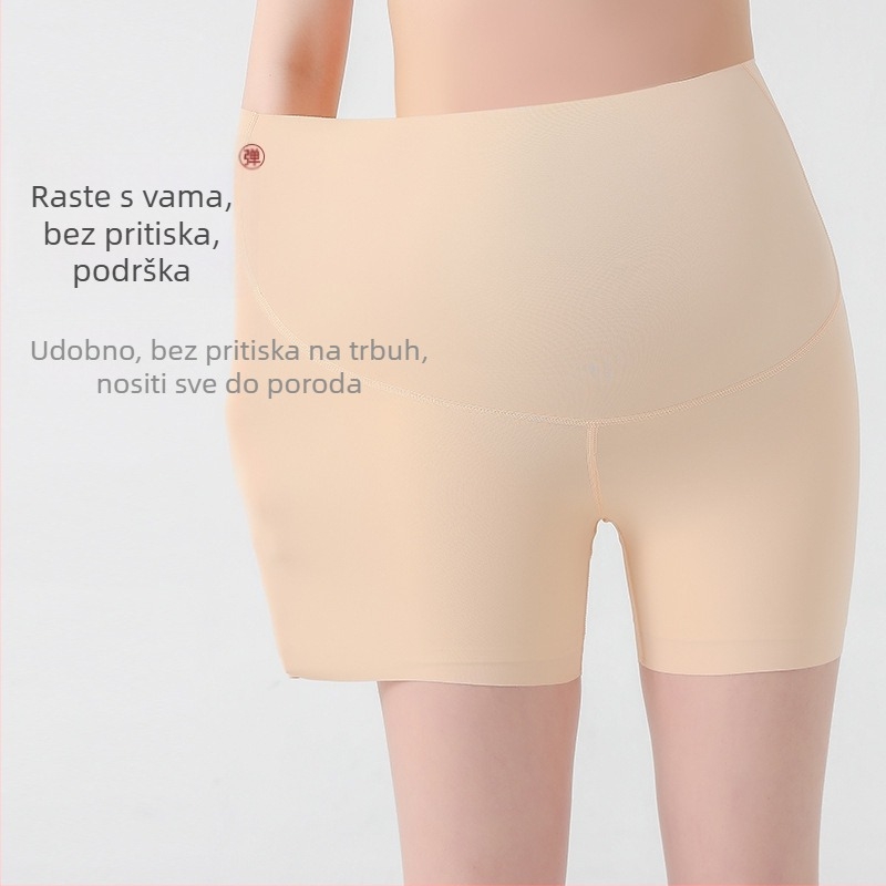 Trudničke sigurnosne hlače, ultratanke, dužine do tri četvrtine, potpora trbuha, najlonski materijal