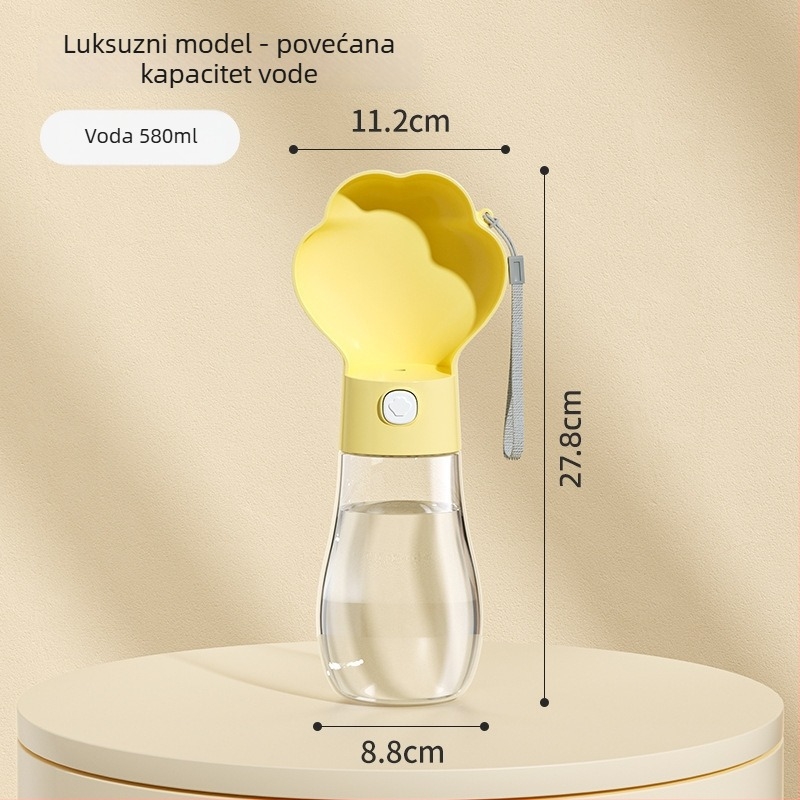 Prenosna posuda za vodu i hranu za kućne ljubimce za vanjske šetnje, plastična, za pse i mačke