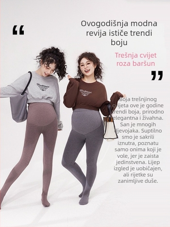 Trudničke hulahopke s flis unutarnjom postavom, velike veličine, udobne i tople, debele za jesen i zimu.