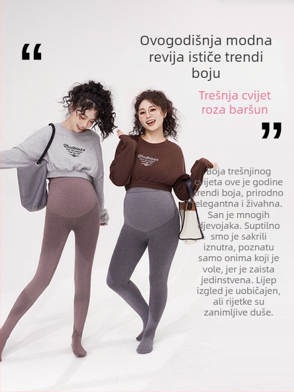 Trudničke hulahopke s flis unutarnjom postavom, velike veličine, udobne i tople, debele za jesen i zimu.