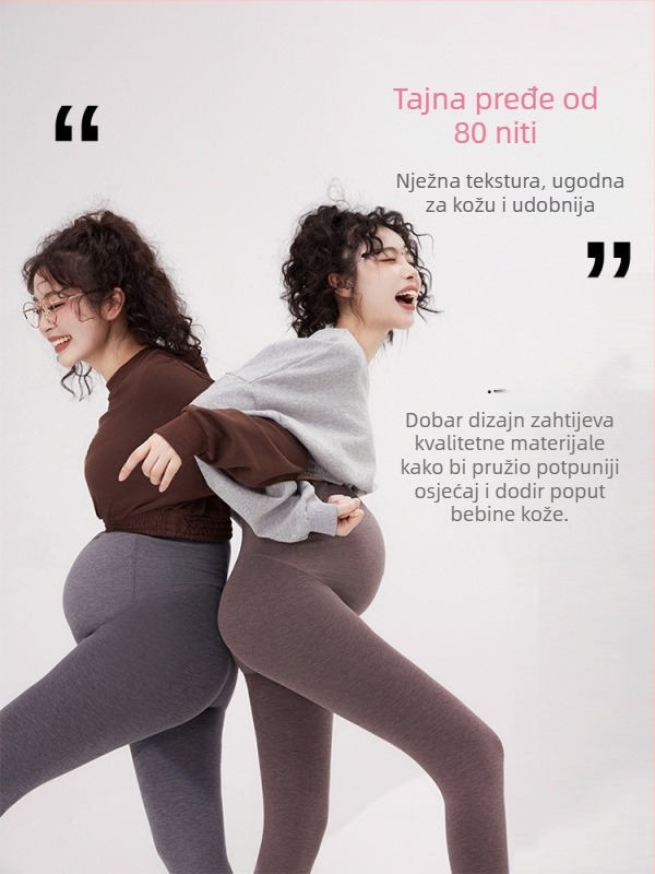 Trudničke hulahopke s flis unutarnjom postavom, velike veličine, udobne i tople, debele za jesen i zimu.