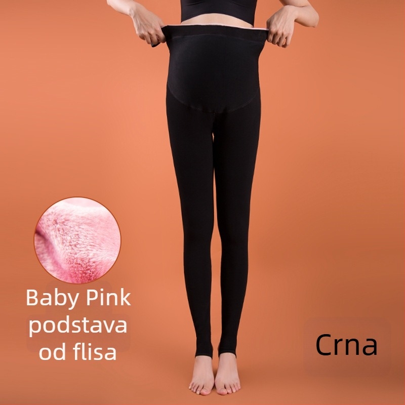 Trudničke hulahopke s flis unutarnjom postavom, velike veličine, udobne i tople, debele za jesen i zimu.