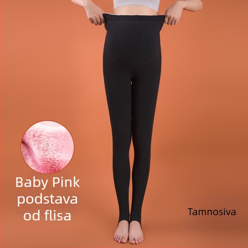 Trudničke hulahopke s flis unutarnjom postavom, velike veličine, udobne i tople, debele za jesen i zimu.