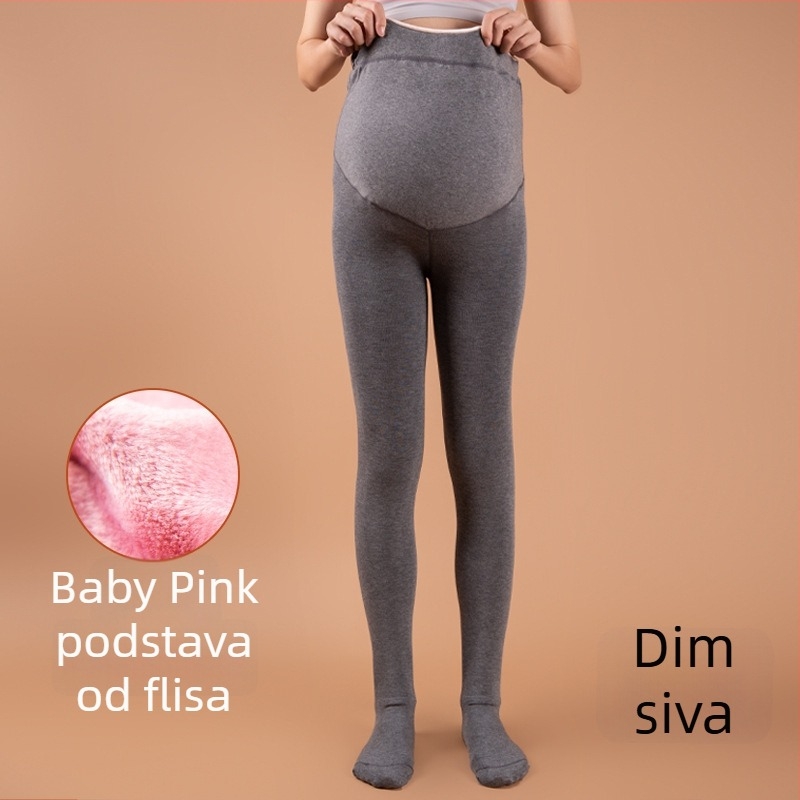 Trudničke hulahopke s flis unutarnjom postavom, velike veličine, udobne i tople, debele za jesen i zimu.