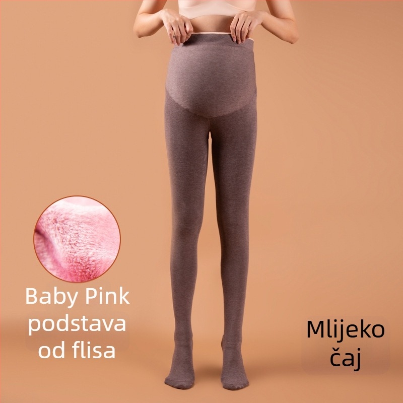 Trudničke hulahopke s flis unutarnjom postavom, velike veličine, udobne i tople, debele za jesen i zimu.