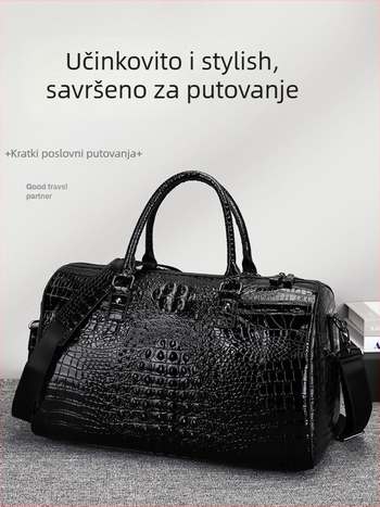 Muška torbica preko ramena od prve sloje teleće kože, poslovna torba za laptop, vodootporna i otporna na habanje, kapacitet ispod 20 L, podstava od poliestera