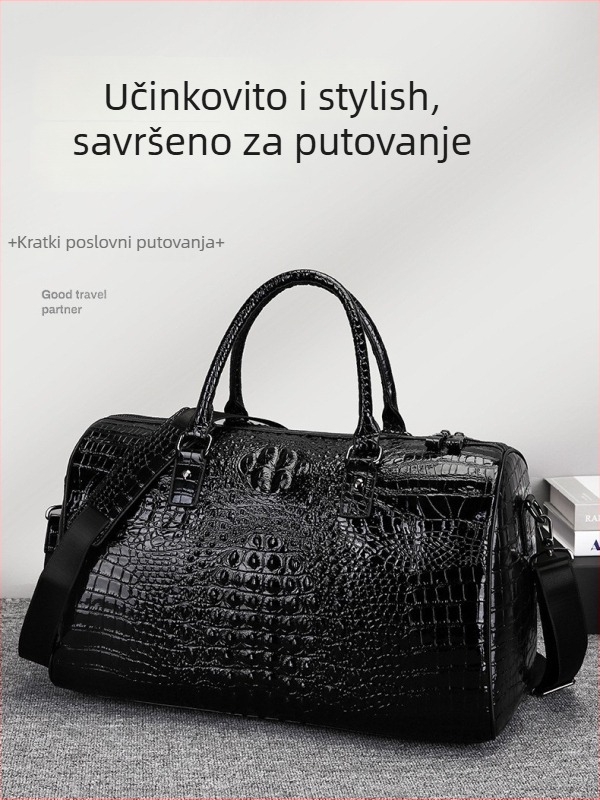 Muška torbica preko ramena od prve sloje teleće kože, poslovna torba za laptop, vodootporna i otporna na habanje, kapacitet ispod 20 L, podstava od poliestera