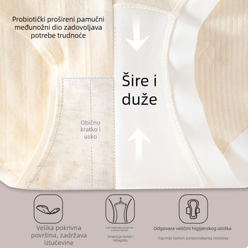 Trudničke gaćice s visokim pasom od pamuka, podrška za trbuh, jacquard tkanina