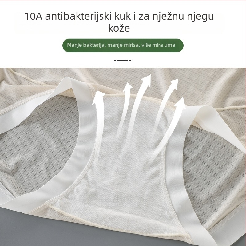 Donje rublje za trudnice s visokim strukom, antibakterijsko, podrška trbuhu, led-svilena tkanina, bezšivno (Glavna tkanina: najlon; Podstava: pamuk; Prozračnost; Brzo sušenje)
