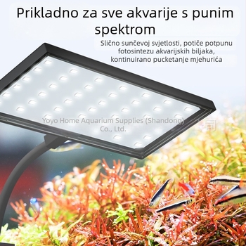 Klip lampica za akvarij s punim spektrom i mekim svjetlom, prilagodljiva snaga, višefunkcionalna