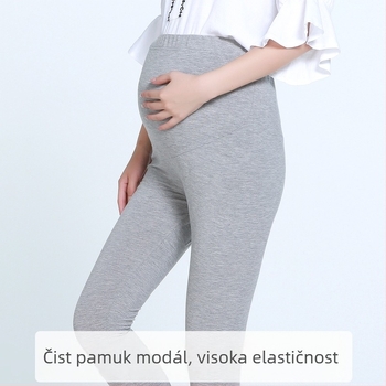 Trudničke legice s podrškom za trbuh, visoka elastičnost, uski kroj, tanko tkivo, modalno-pamučna smjesa 95% pamuka, duge hlače