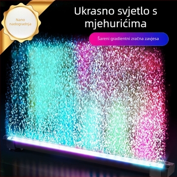 LED svjetlo za akvarij s mjehurićima - vodootporno, potpuno spektralno osvjetljenje, osvjetljenje za akvarijski pejzaž i oksigenaciju