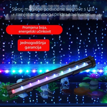 LED svjetlo za akvarij s mjehurićima - vodootporno, potpuno spektralno osvjetljenje, osvjetljenje za akvarijski pejzaž i oksigenaciju