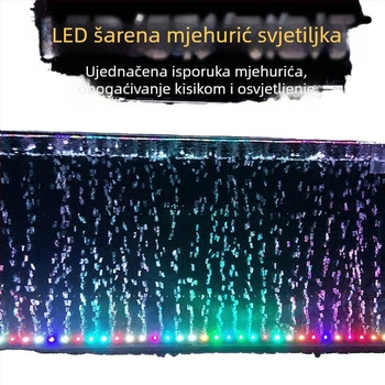 LED svjetlo za akvarij s mjehurićima - vodootporno, potpuno spektralno osvjetljenje, osvjetljenje za akvarijski pejzaž i oksigenaciju