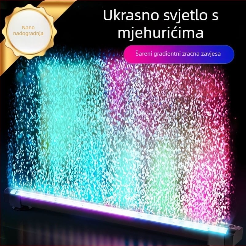 LED svjetlo za akvarij s mjehurićima - vodootporno, potpuno spektralno osvjetljenje, osvjetljenje za akvarijski pejzaž i oksigenaciju
