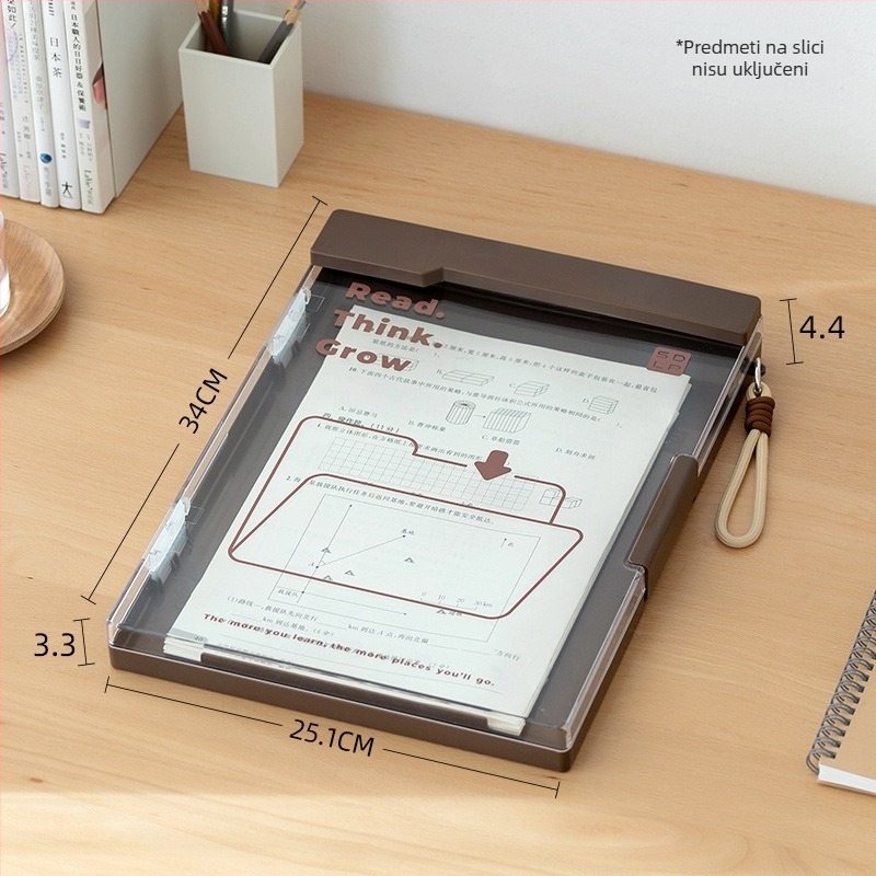 Prozirna A4 mapa s pločom za pisanje – plastična, višenamjenska za dokumente i testne radove