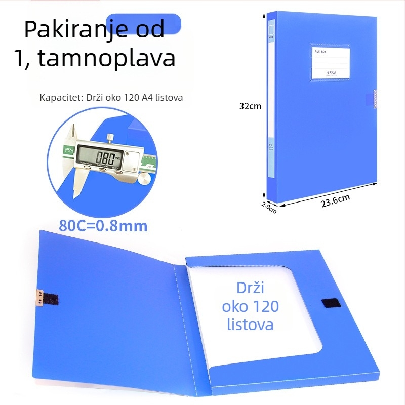 A4 arhivska kutija od plastike, jače napravljena, za pohranu dokumenata i računa; Materijal PP; Modeli 2E220/2E235/2E255/2E275; Debljina materijala 20/35/55/75; Otisnuti logotip; Brand Intellectual Power