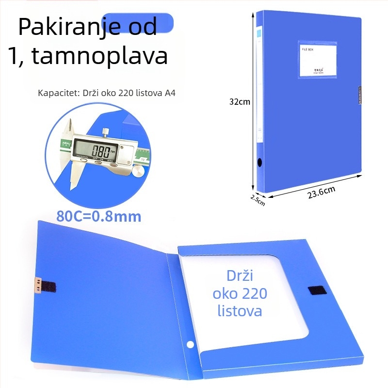 A4 arhivska kutija od plastike, jače napravljena, za pohranu dokumenata i računa; Materijal PP; Modeli 2E220/2E235/2E255/2E275; Debljina materijala 20/35/55/75; Otisnuti logotip; Brand Intellectual Power