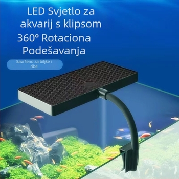 LED klipsa za akvarij, 8W, energetski učinkovit, potpuno spektra za vodene biljke