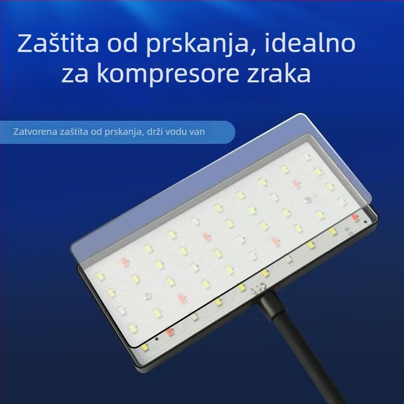 LED klipsa za akvarij, 8W, energetski učinkovit, potpuno spektra za vodene biljke