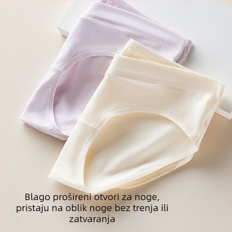 Trudničko donje rublje od pamuka, niski struk, podrška trbuha, antibakterijsko, pogodno za sve faze trudnoće, set od 3 komada