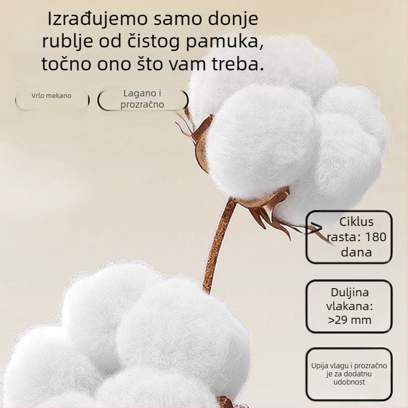 Trudničko donje rublje od pamuka, niski struk, podrška trbuha, antibakterijsko, pogodno za sve faze trudnoće, set od 3 komada