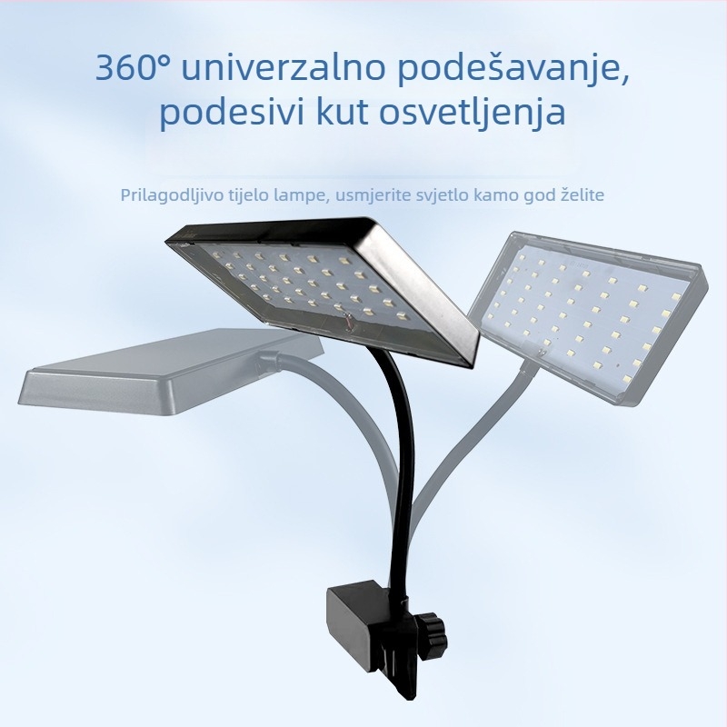 LED lampa za akvarij s punim spektrom za vodene biljke, klips dizajn, 8W, PVC konstrukcija, energetska štednja, marka Niaoxiguang