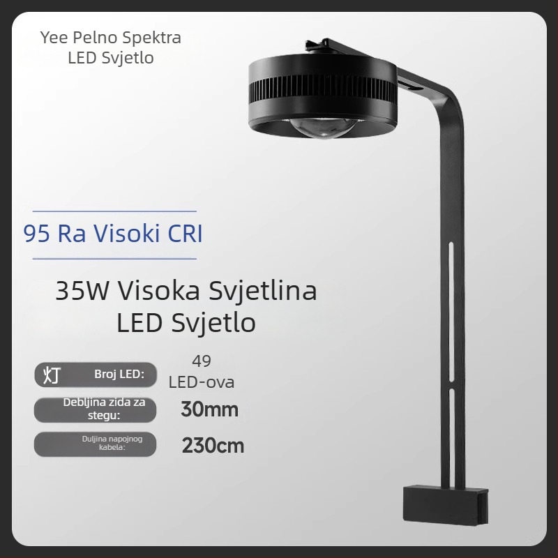 Yee LED akvarijsko cijevno svjetlo – WRGB potpuno spektru za vodene biljke, aluminijsko kućište, 35W, 1,4 kg
