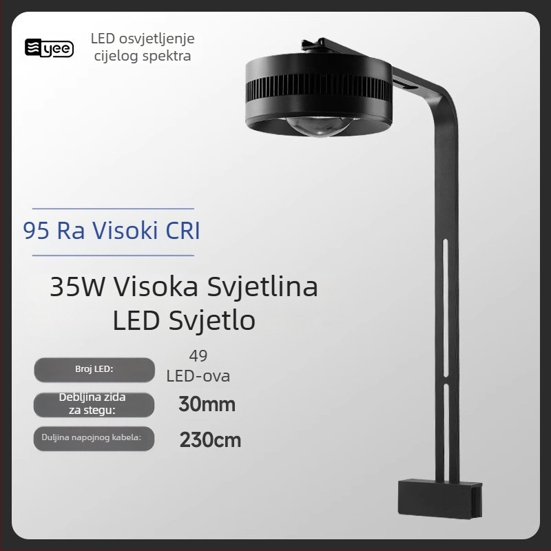 Yee LED akvarijsko cijevno svjetlo – WRGB potpuno spektru za vodene biljke, aluminijsko kućište, 35W, 1,4 kg